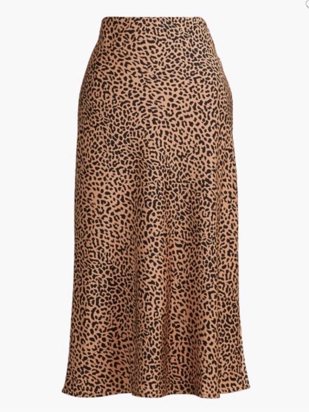 J. Crew Leopard Print Midi Skirt - Tan/Black